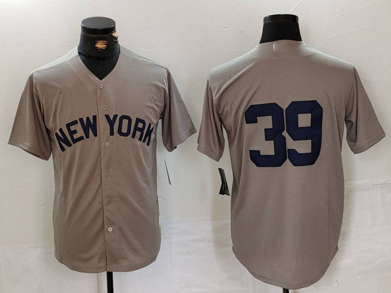 New York Yankees #39 Jose Trevino Grey Cool Base Stitched Baseball Jersey baseball jersey product view 1