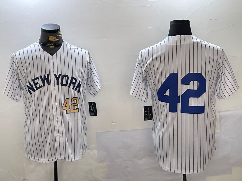 New York Yankees #42 Jackie Robinson White Cool Base Stitched Baseball Jersey baseball jersey product view 1