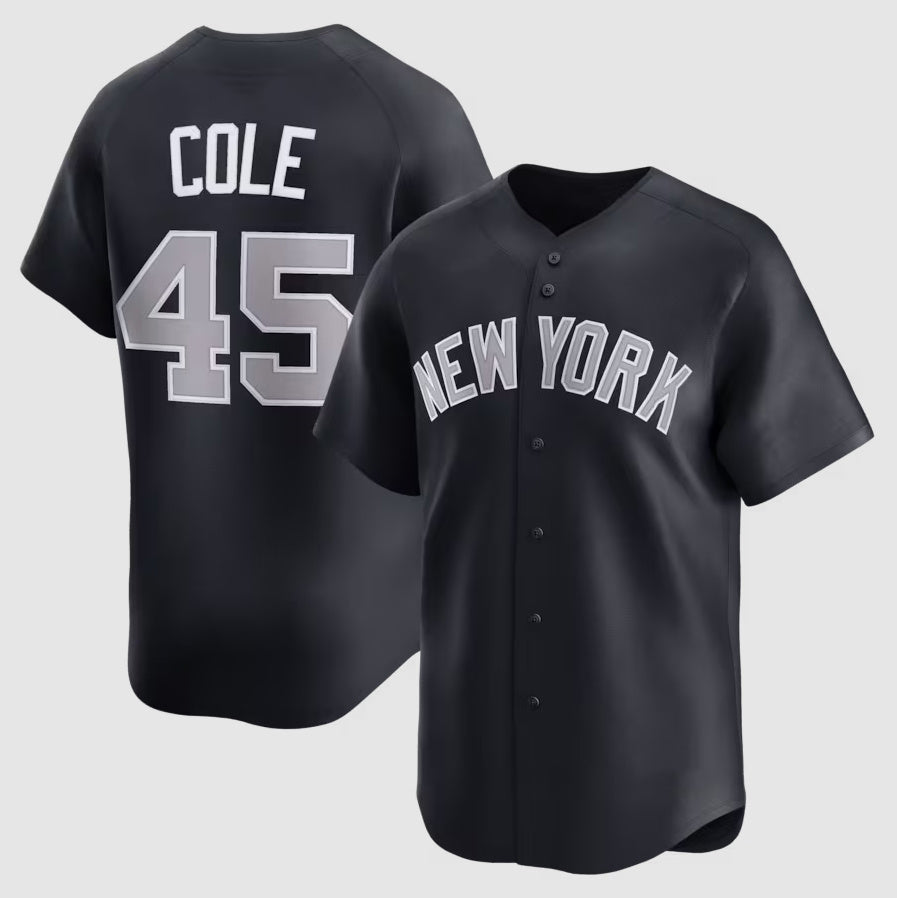 New York Yankees #45 Gerrit Cole Alternate Limited Player Jersey - Navy Stitched Baseball Jersey baseball jersey product view 1