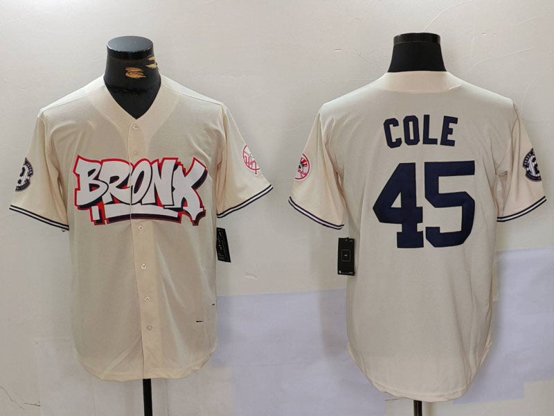 New York Yankees #45 Gerrit Cole Cream Limited Stitched Baseball Jersey baseball jersey product view 1