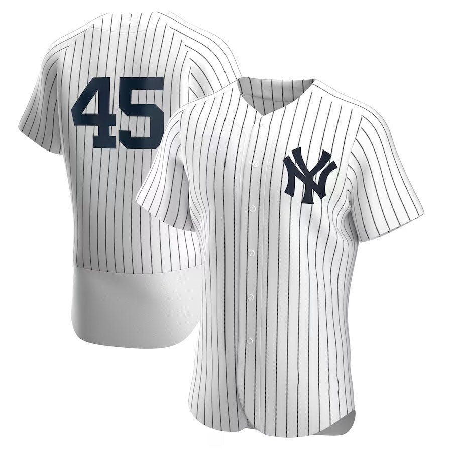 New York Yankees #45 Gerrit Cole Home Authentic Player Jersey - White Stitched Baseball Jersey baseball jersey product view 1