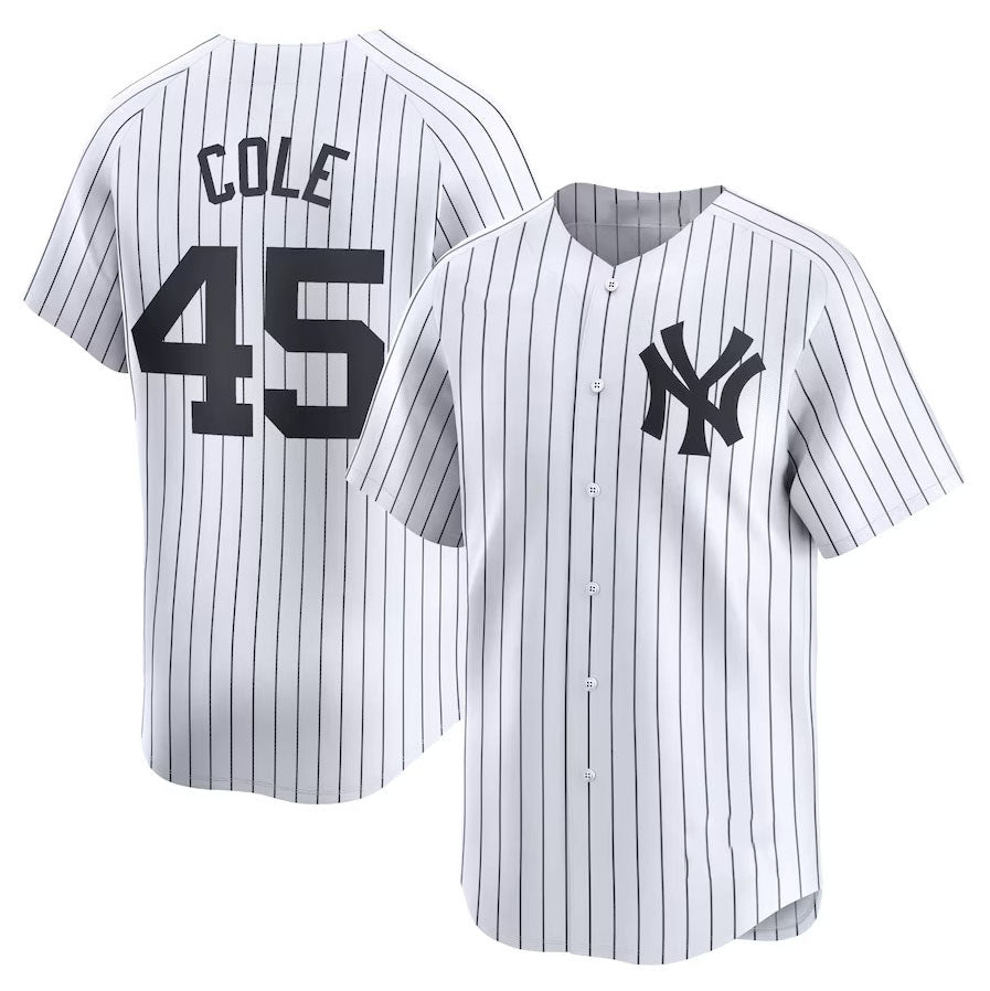 New York Yankees #45 Gerrit Cole Home Limited Player Jersey - White Stitched Baseball Jersey baseball jersey product view 1