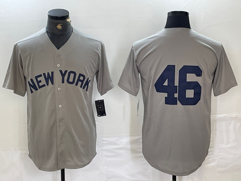 New York Yankees #46 Andy Pettitte 2021 Grey Field of Dreams Cool Base Stitched Baseball Jersey baseball jersey product view 1