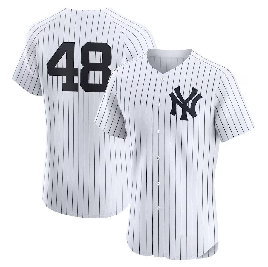 New York Yankees #48 Paul Goldschmidt Home Elite Player Jersey - White Stitched Baseball Jersey baseball jersey product view 1
