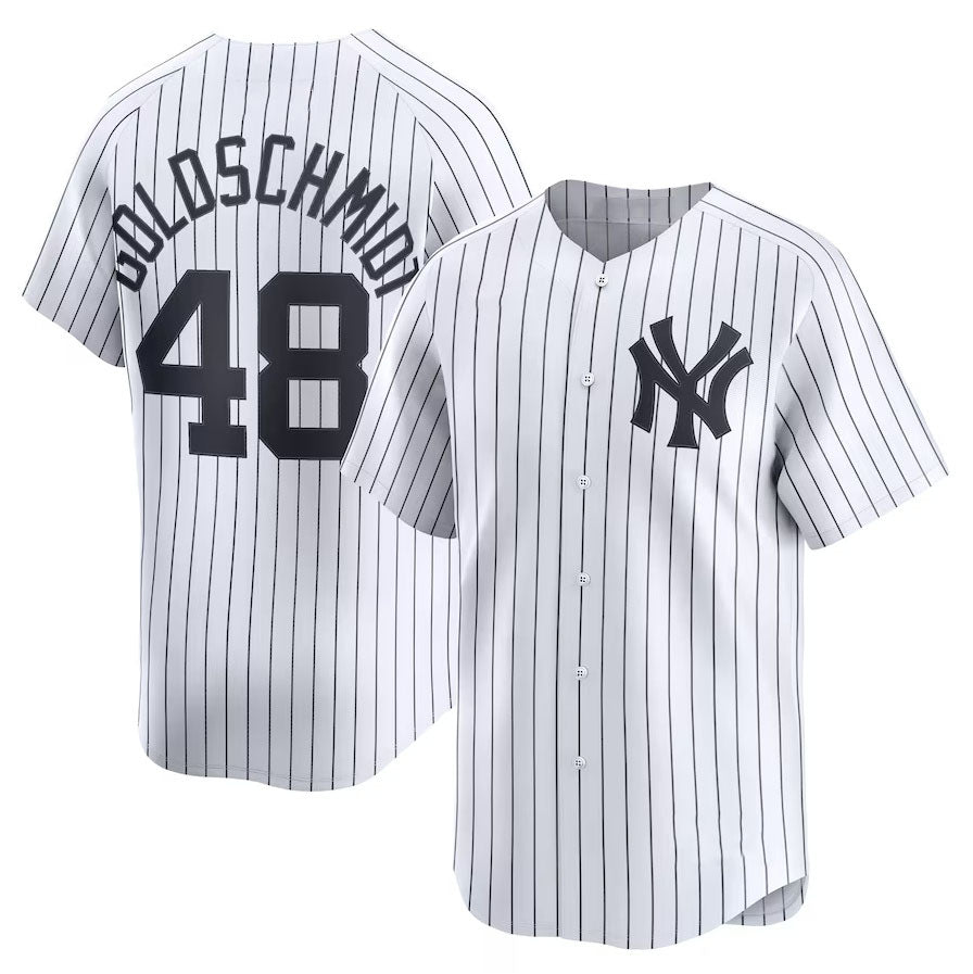 New York Yankees #48 Paul Goldschmidt Home Limited Player Jersey - White Stitched Baseball Jersey baseball jersey product view 1