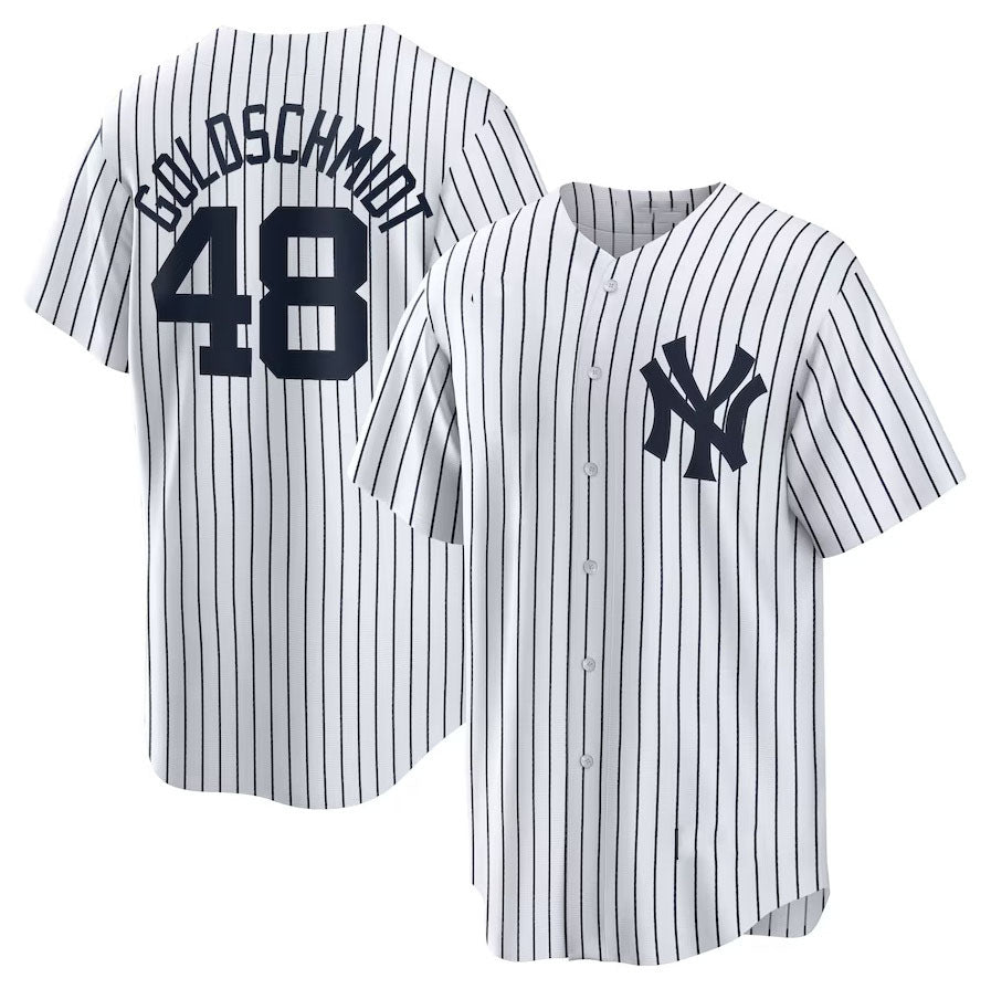 New York Yankees #48 Paul Goldschmidt Home Replica Jersey - White Stitched Baseball Jersey baseball jersey product view 1