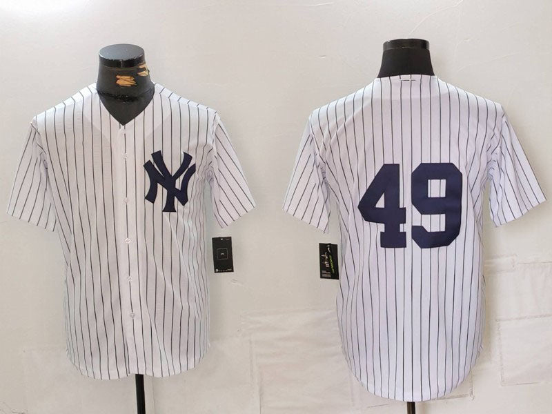 New York Yankees #49 Ron Guidry White Cool Base Stitched Baseball Jerseys baseball jersey product view 1