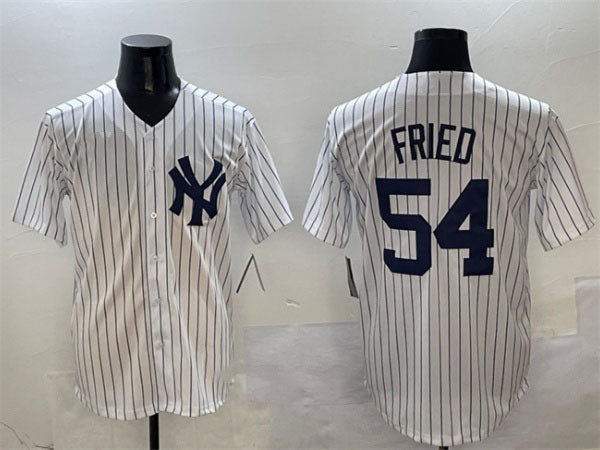 New York Yankees #54 Max Fried White Cool Base Stitched Baseball Jersey baseball jersey product view 1