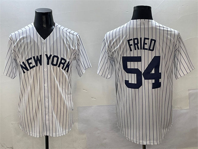 New York Yankees #54 Max Fried White Cool Base Stitched Baseball Jersey baseball jersey product view 1