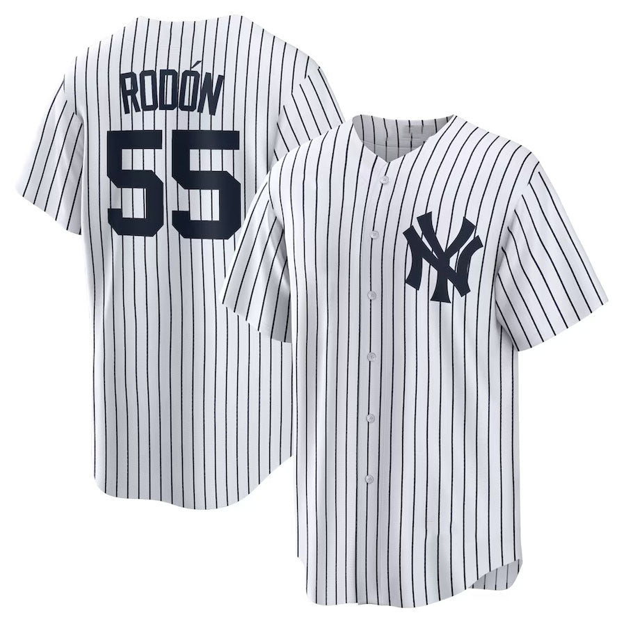 New York Yankees #55 Carlos Rodon Home Official Player Jersey - White/Navy Stitched Baseball Jersey baseball jersey product view 1