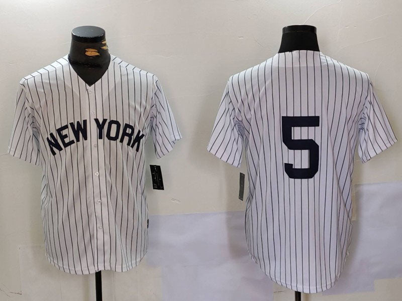New York Yankees #5 Joe DiMaggio White No Name Cool Base Stitched Baseball Jersey baseball jersey product view 1
