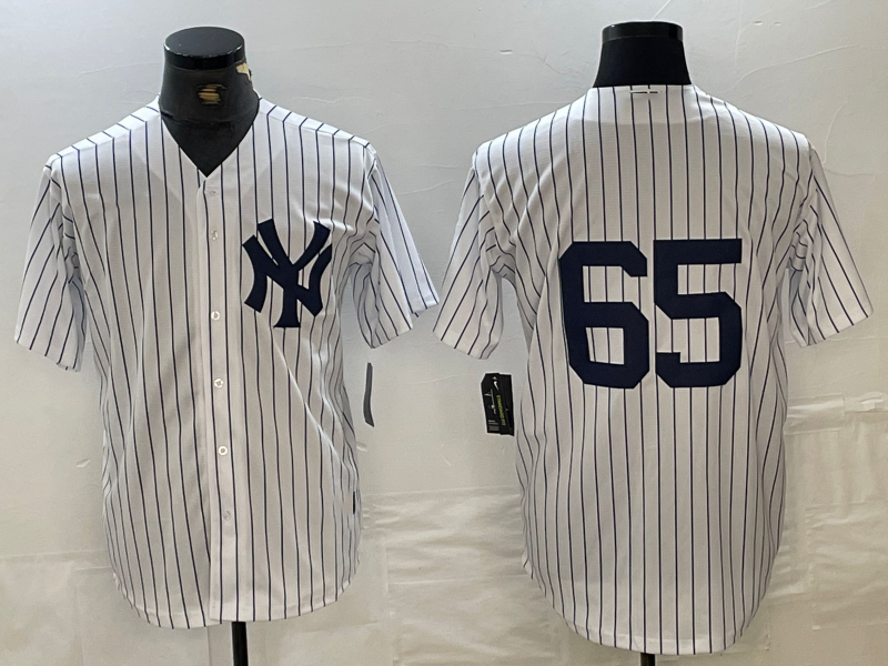 New York Yankees #65 Nestor Cortes Jr No Name White Stitched Cool Base Baseball Jersey baseball jersey product view 1