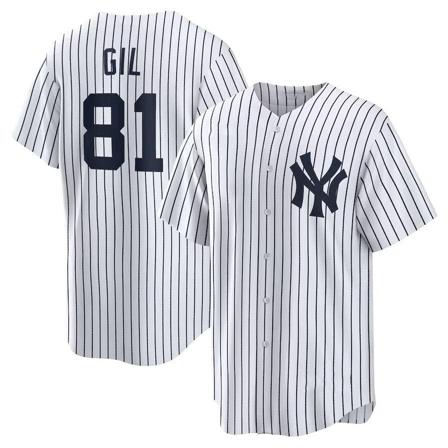 New York Yankees #81 Luis Gil Home Replica Jersey - White Stitched Baseball Jersey baseball jersey product view 1