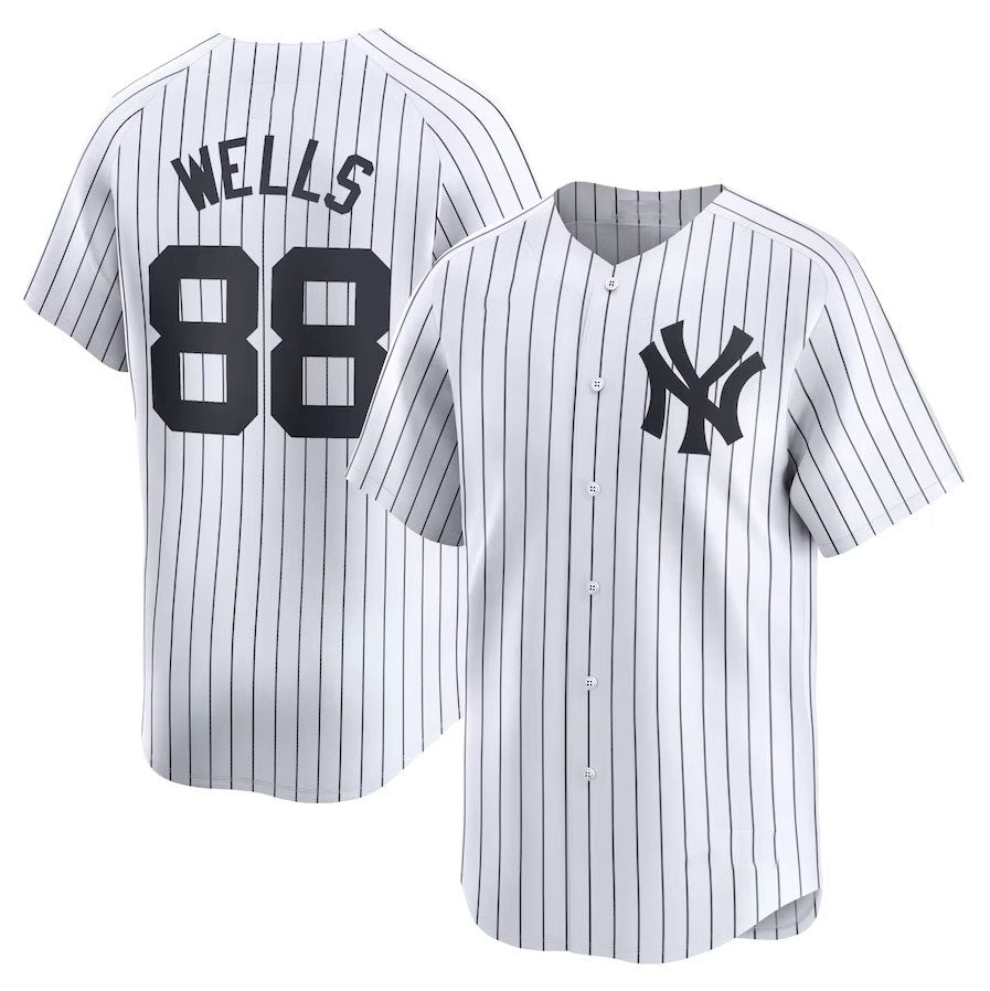 New York Yankees #88 Austin Wells Home Limited Player Jersey - White Stitched Baseball Jersey baseball jersey product view 1