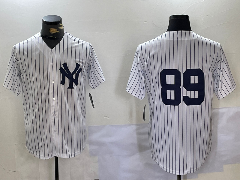New York Yankees #89 Jasson Dominguez White Cool Base Stitched Baseball Jersey baseball jersey product view 1