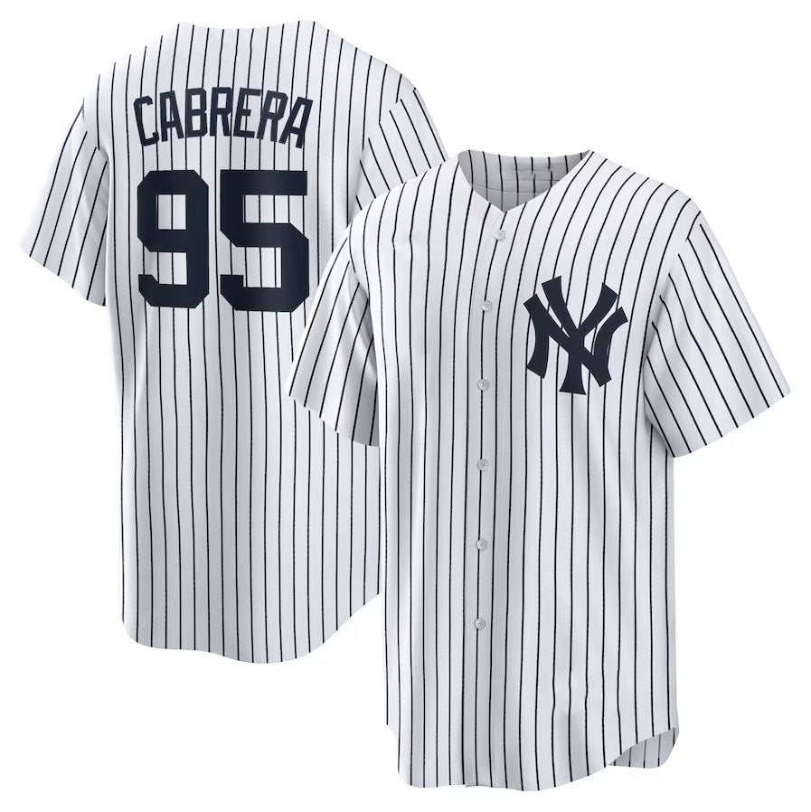 New York Yankees #95 Oswaldo Cabrera Home Replica Jersey - White Stitched Baseball Jersey baseball jersey product view 1