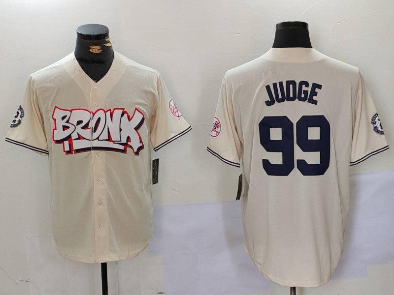 New York Yankees #99 Aaron Judge Cream Limited Stitched Baseball Jersey baseball jersey product view 1