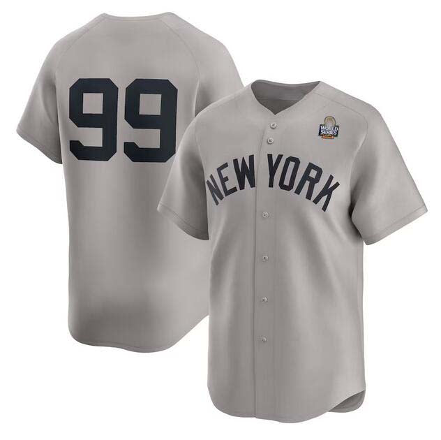 New York Yankees #99 Aaron Judge Gray 2024 World Series Limited Stitched Baseball Jersey baseball jersey product view 1
