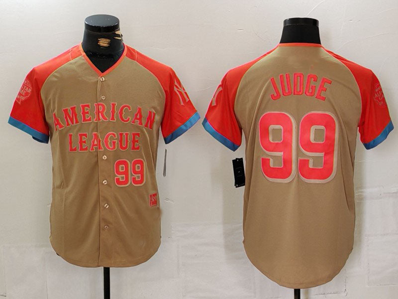 New York Yankees #99 Aaron Judge Number Cream 2024 All Star Limited Stitched Baseball Jersey baseball jersey product view 1
