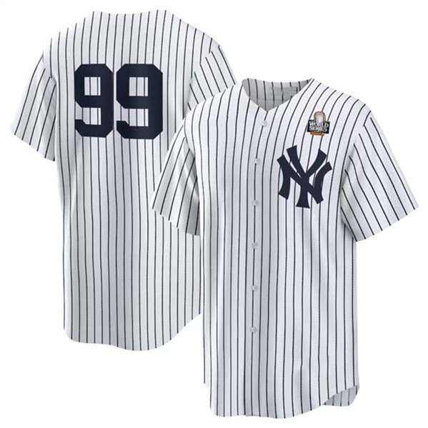 New York Yankees #99 Aaron Judge White 2024 World Series Cool Base Stitched Baseball Jersey baseball jersey product view 1