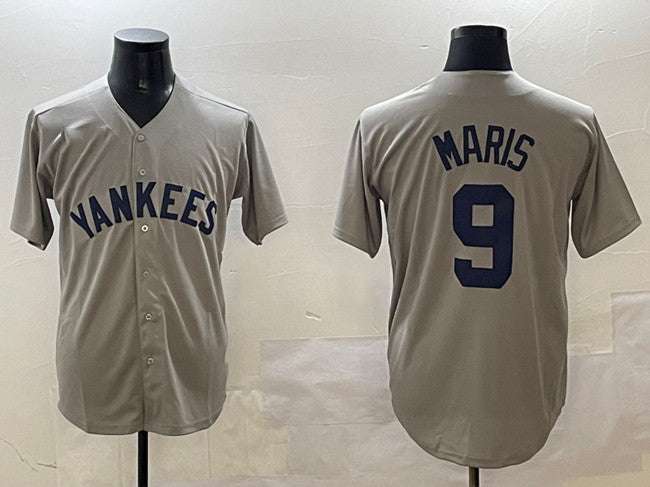 New York Yankees #9 Roger Maris Gray Cool Base Stitched Baseball Jersey baseball jersey product view 1