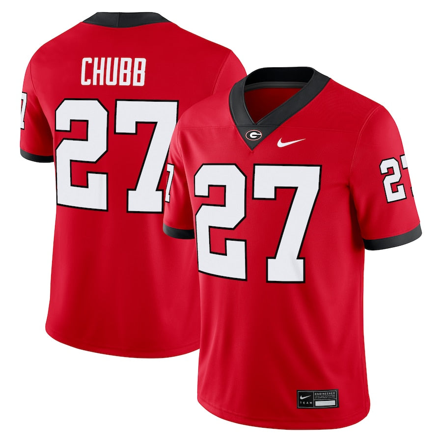 Nick Chubb Georgia Bulldogs Home Jersey - Red sports jersey product view 1