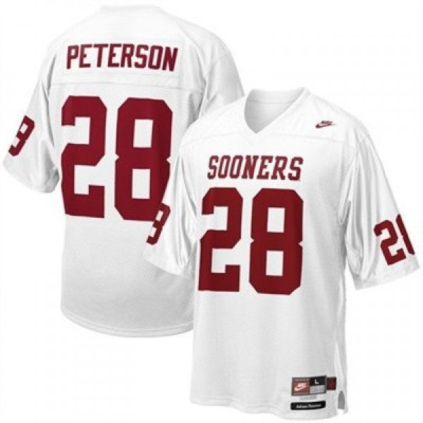 Adrian Peterson Oklahoma Sooners Alumni Player Jersey - White sports jersey product view 1