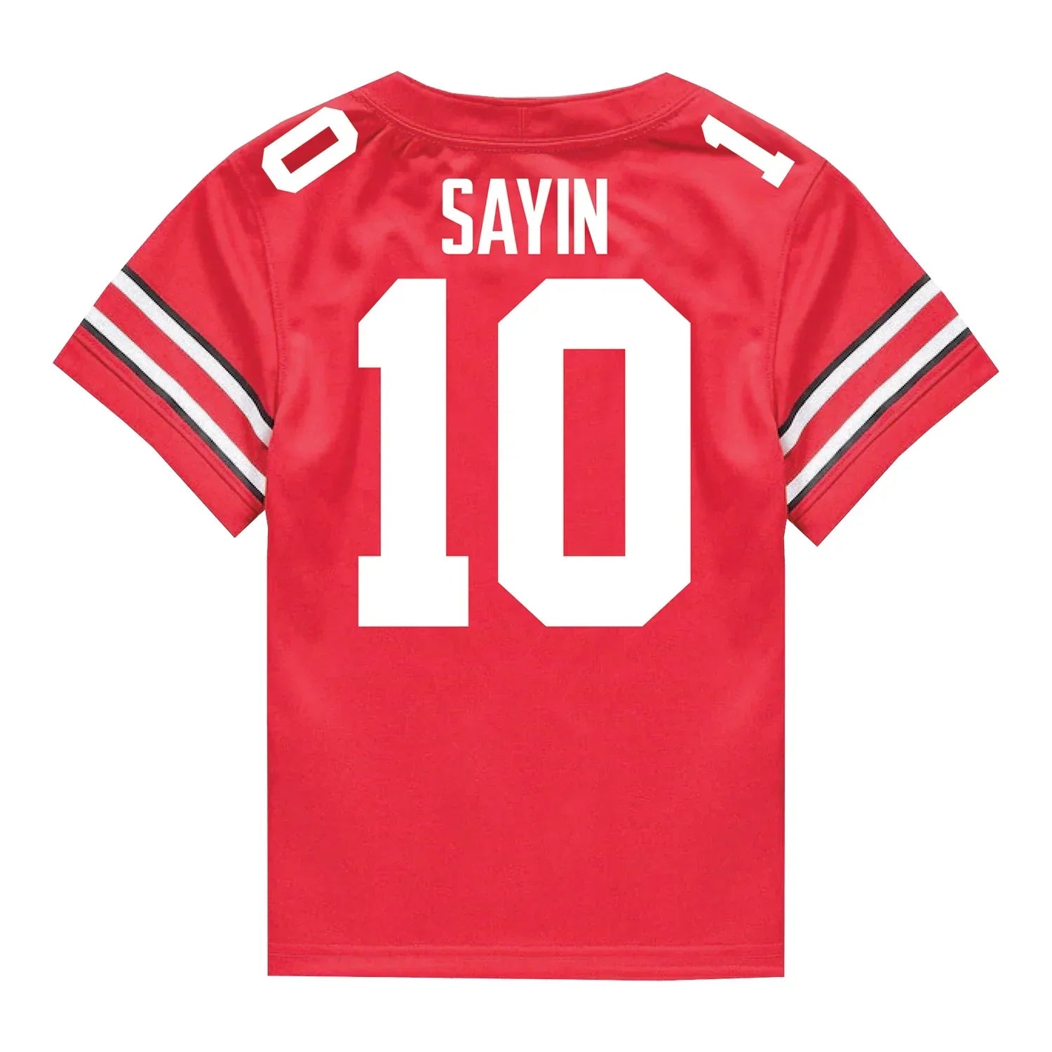 Julian Sayin Ohio State Buckeyes Jersey – Red sports jersey product view 2