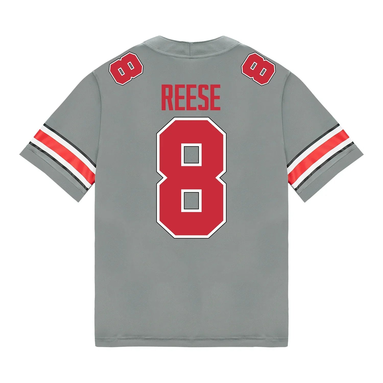 Arvell Reese Ohio State Buckeyes Jersey – Grey sports jersey product view 1