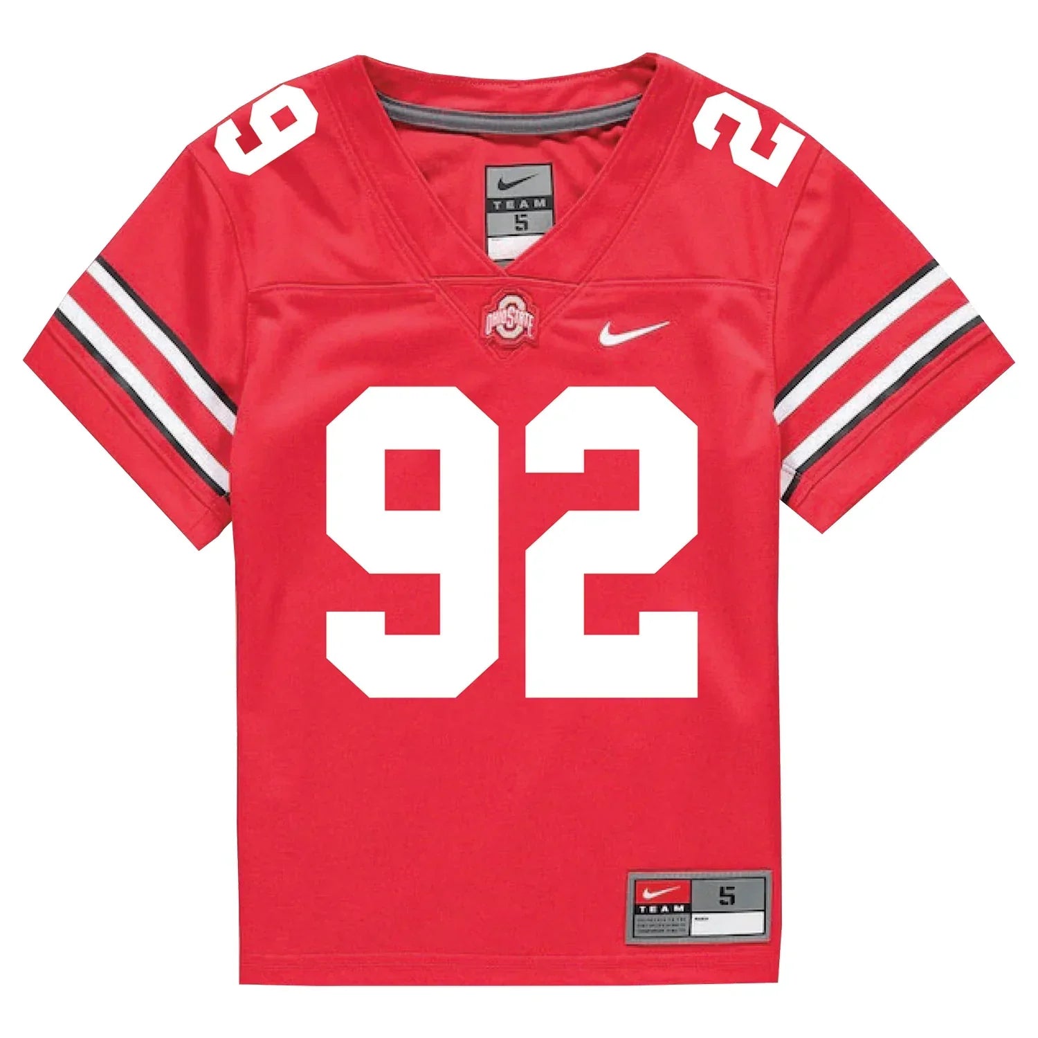 Caden Curry Ohio State Buckeyes Jersey – Red sports jersey product view 2