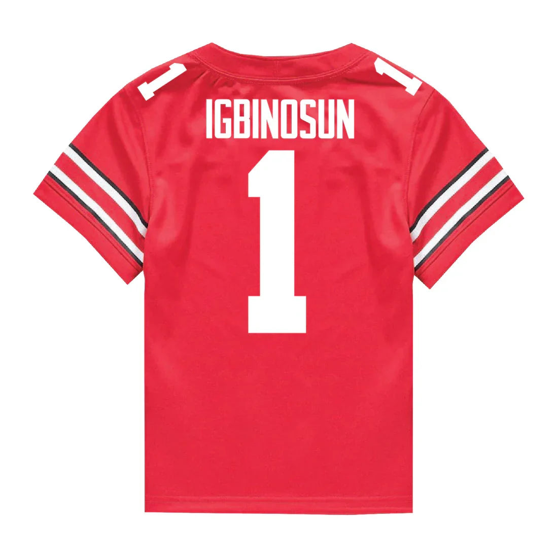 Davison Igbinosun Ohio State Buckeyes Jersey – Red sports jersey product view 1