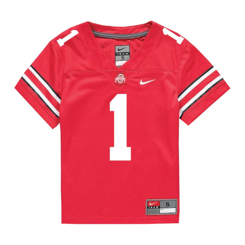 Davison Igbinosun Ohio State Buckeyes Jersey – Red sports jersey product view 2