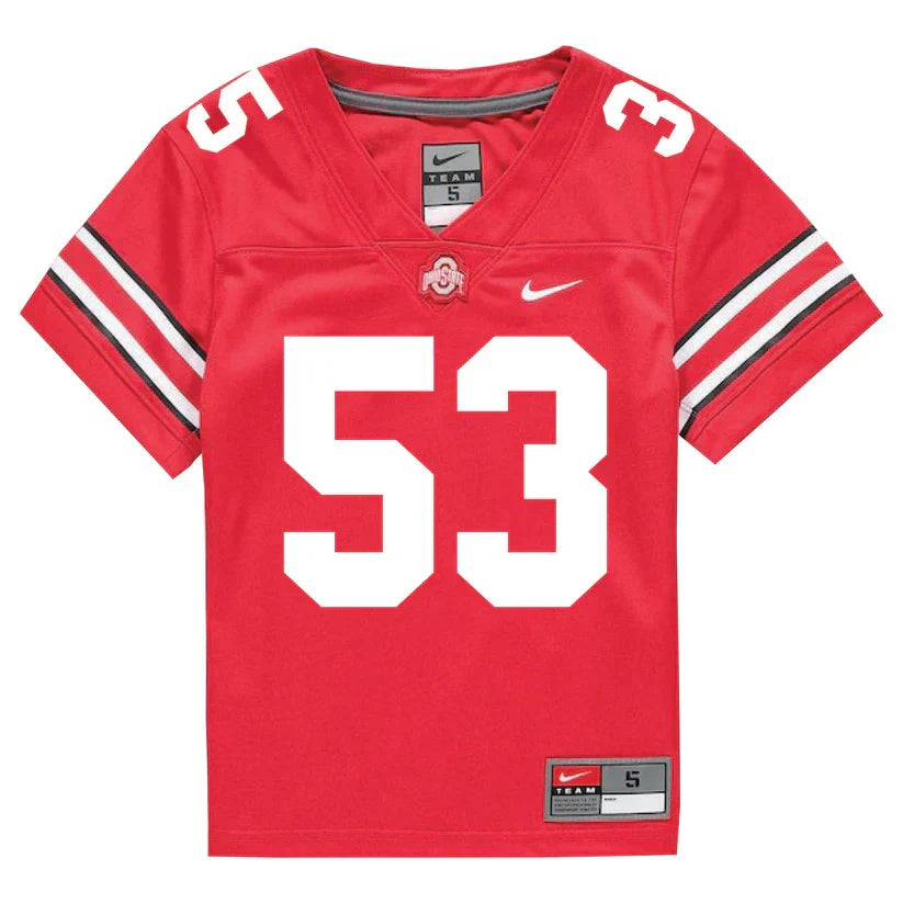Will Smith Jr. Ohio State Buckeyes Jersey – Red sports jersey product view 2