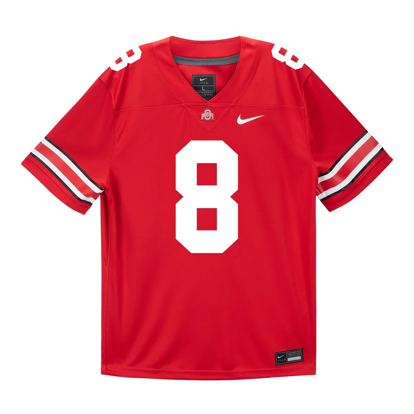 Arvell Reese Ohio State Buckeyes Jersey – Red sports jersey product view 2