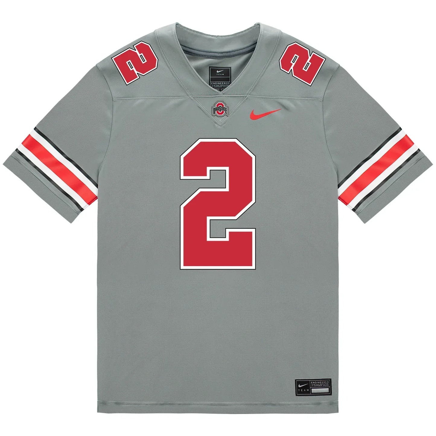 Caleb Downs Ohio State Buckeyes Jersey – Grey sports jersey product view 1