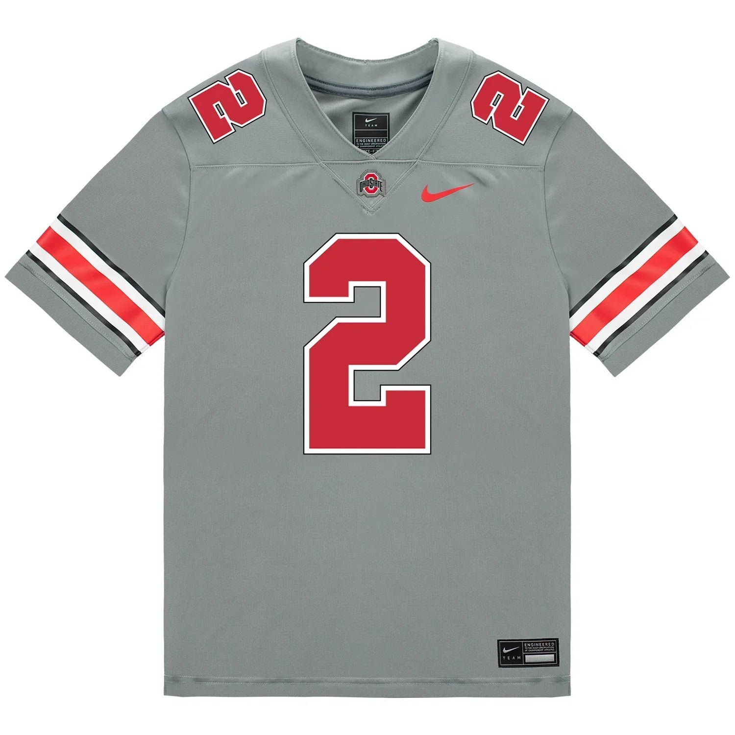 Caleb Downs Ohio State Buckeyes Jersey – Grey sports jersey product view 1