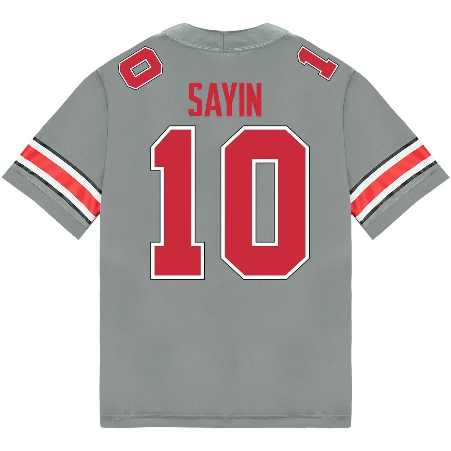 Julian Sayin Ohio State Buckeyes Jersey – Grey sports jersey product view 2