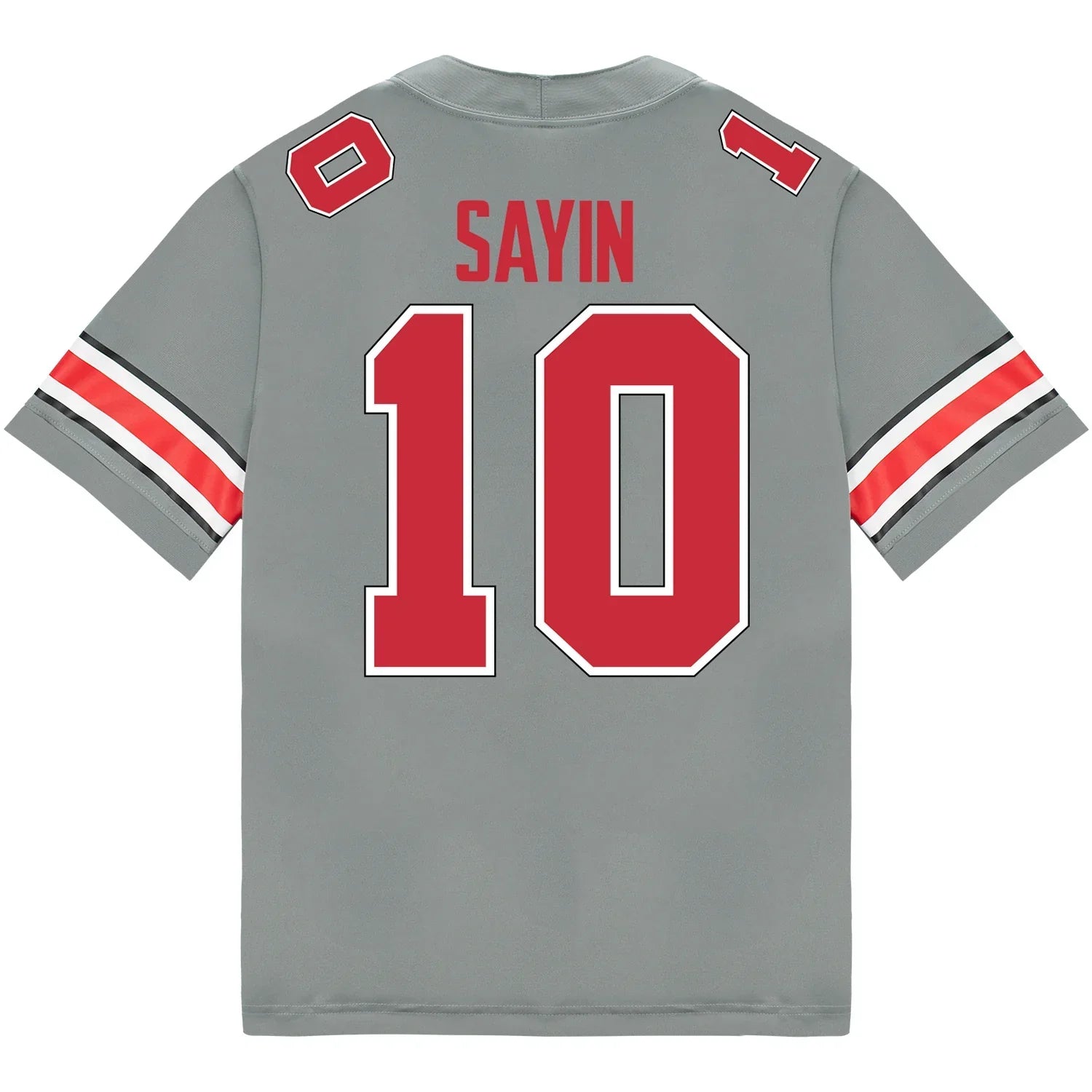 Julian Sayin Ohio State Buckeyes Jersey – Grey sports jersey product view 2