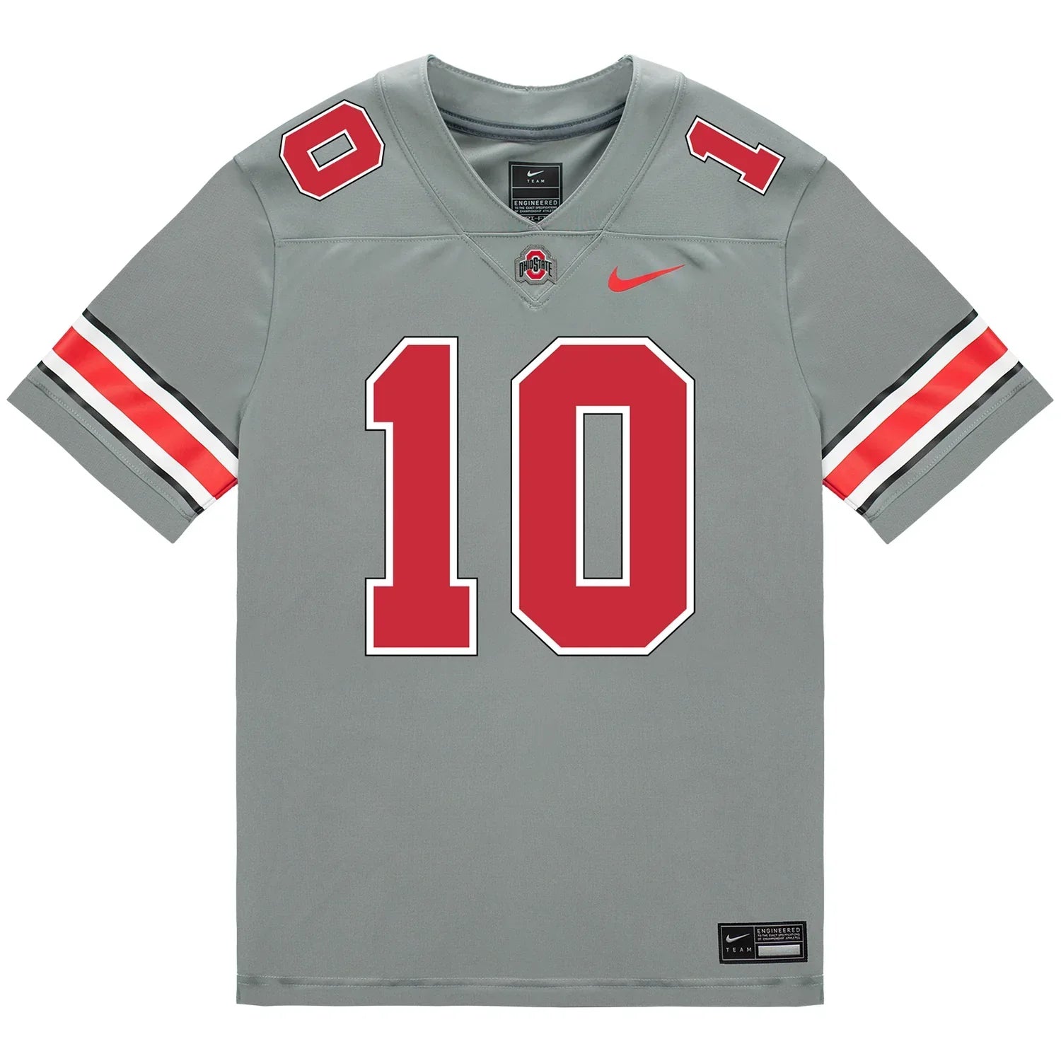 Julian Sayin Ohio State Buckeyes Jersey – Grey sports jersey product view 1