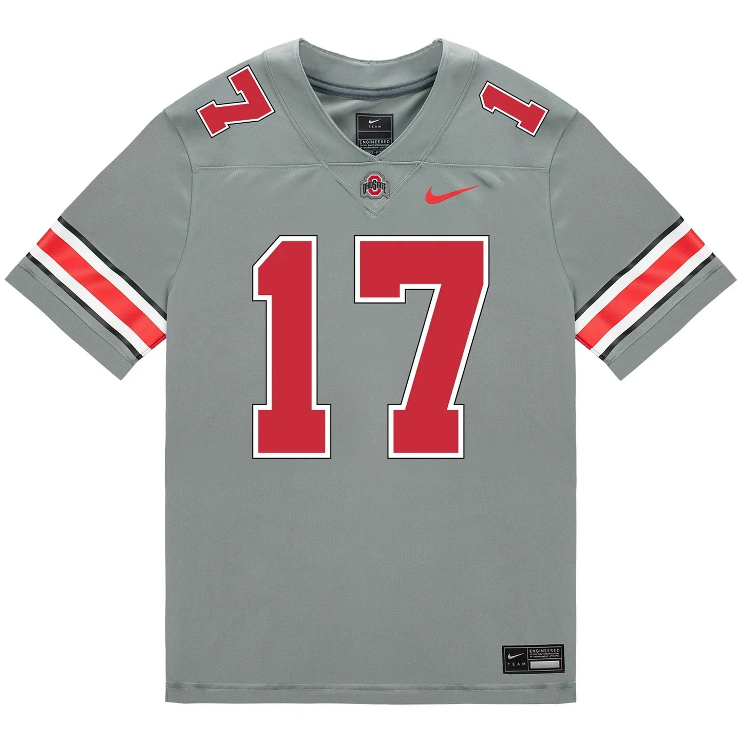 Carnell Tate Ohio State Buckeyes Jersey – Grey sports jersey product view 2