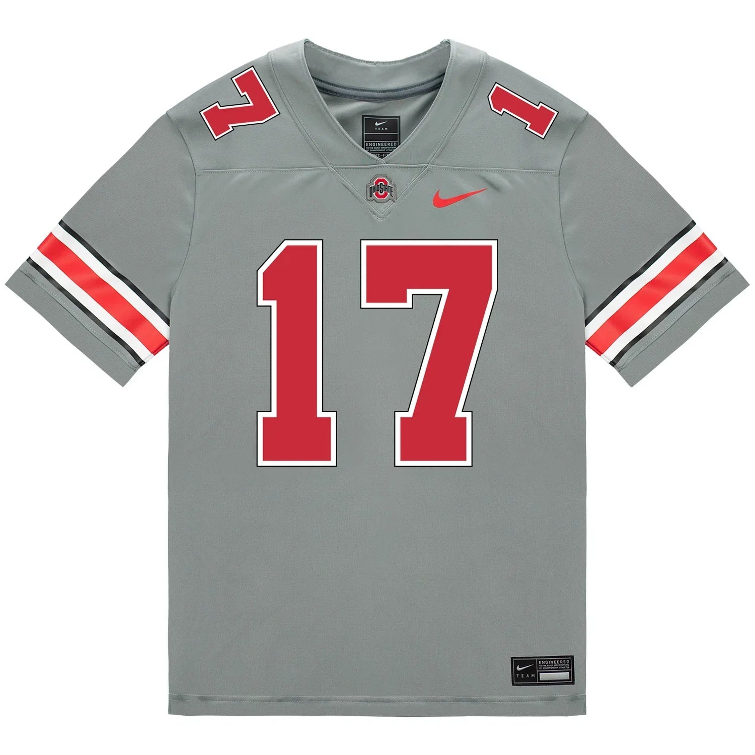 Carnell Tate Ohio State Buckeyes Jersey – Grey sports jersey product view 2