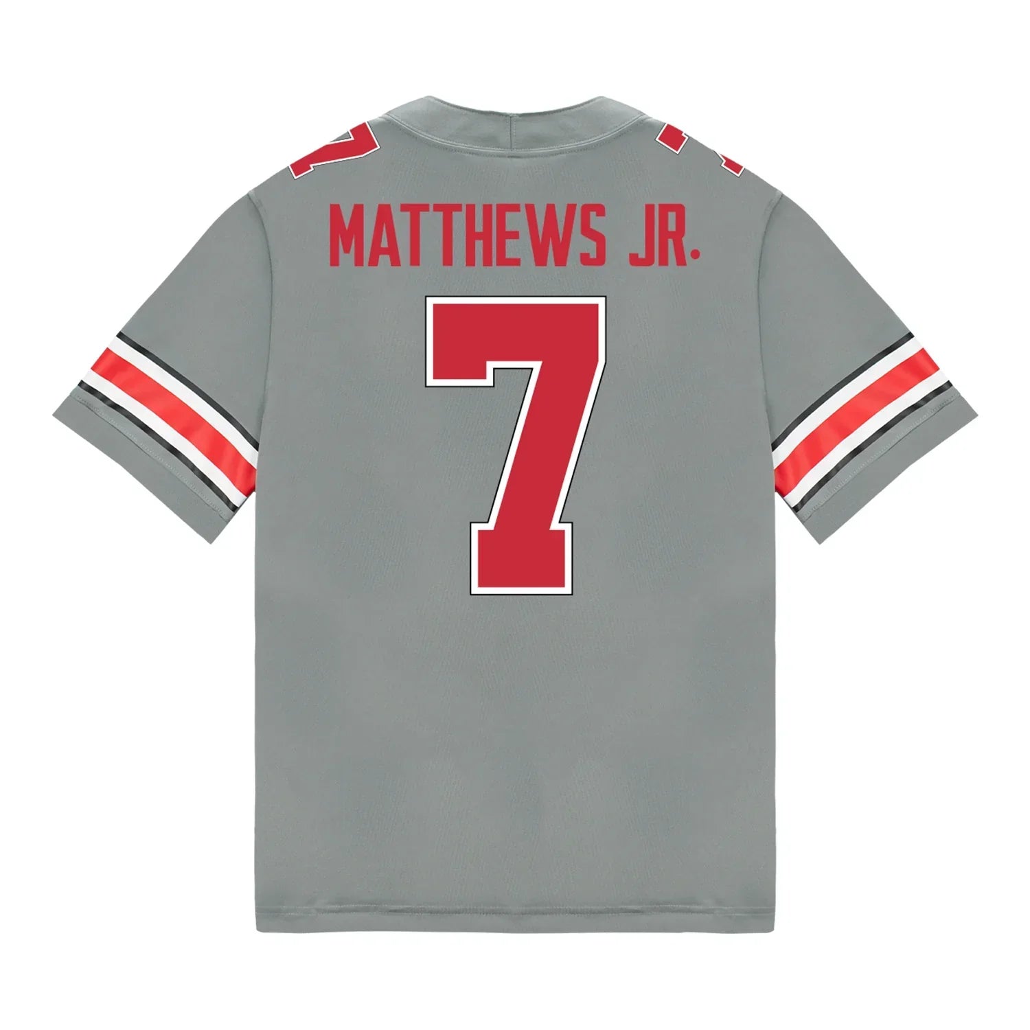 Jermaine Mathews Jr. Ohio State Buckeyes Jersey – Grey sports jersey product view 1