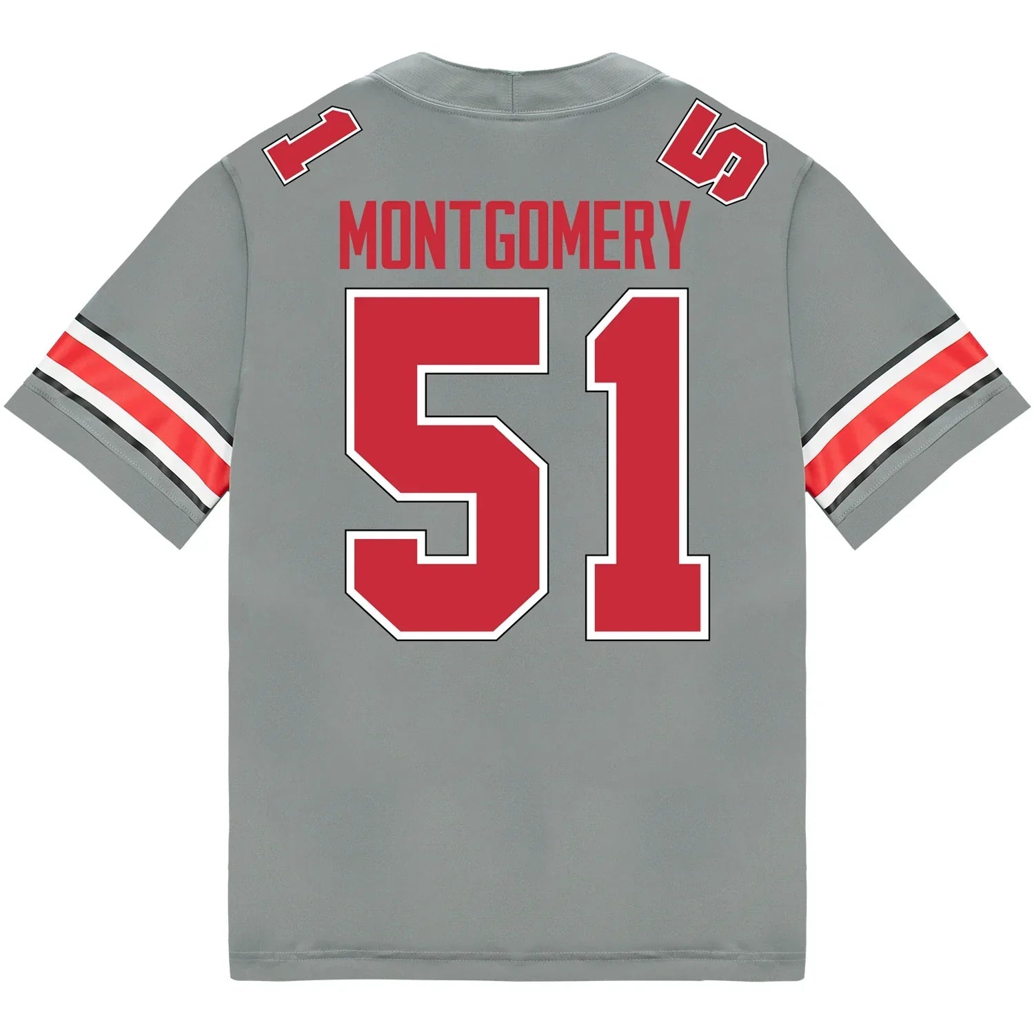 Luke Montgomery Ohio State Buckeyes Jersey – Grey sports jersey product view 1