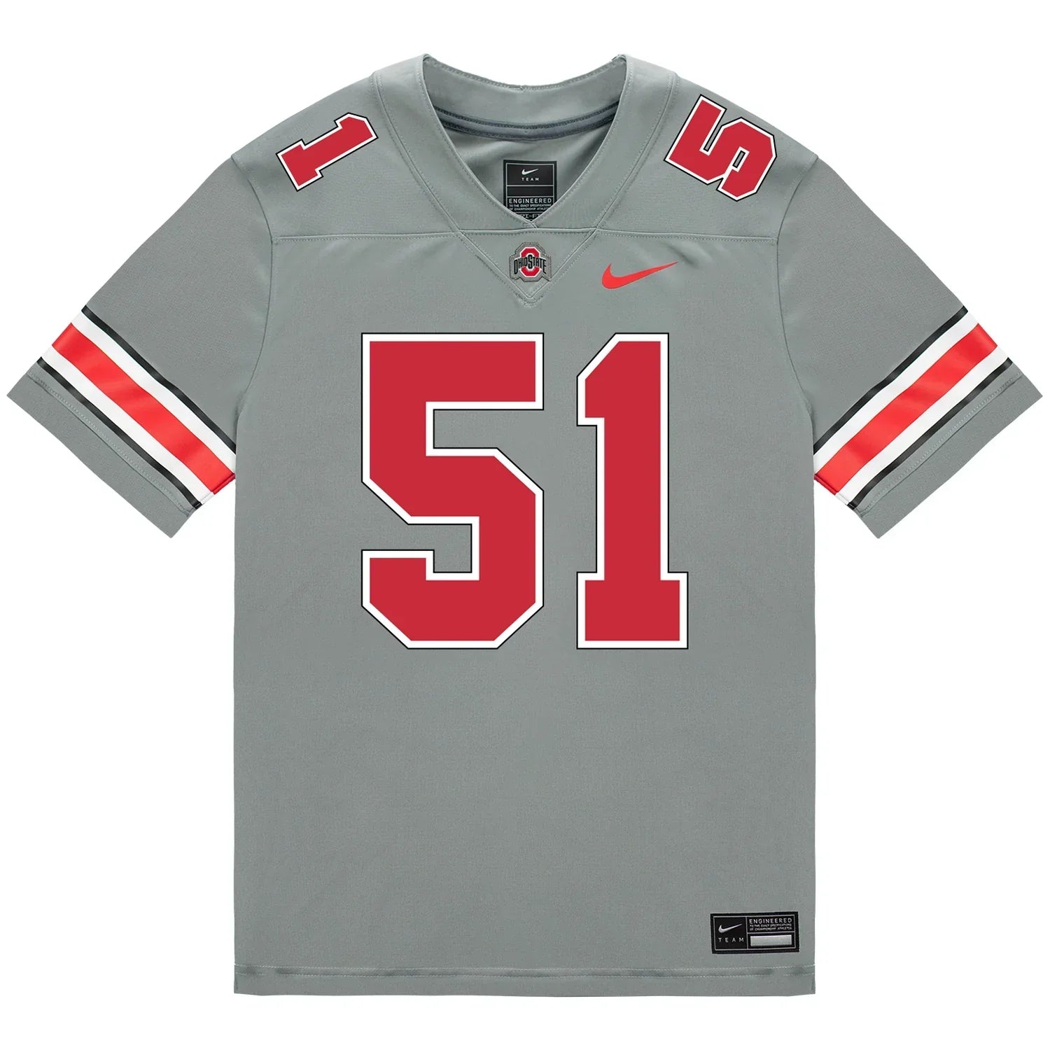 Luke Montgomery Ohio State Buckeyes Jersey – Grey sports jersey product view 2
