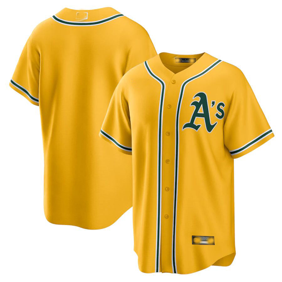 Oakland Athletics Gold Alternate Replica Team Jersey Baseball Jerseys baseball jersey product view 1