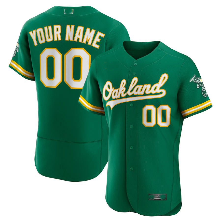Custom Oakland Athletics Kelly Green Alternate Authentic Custom Jersey Baseball Jerseys baseball jersey product view 1