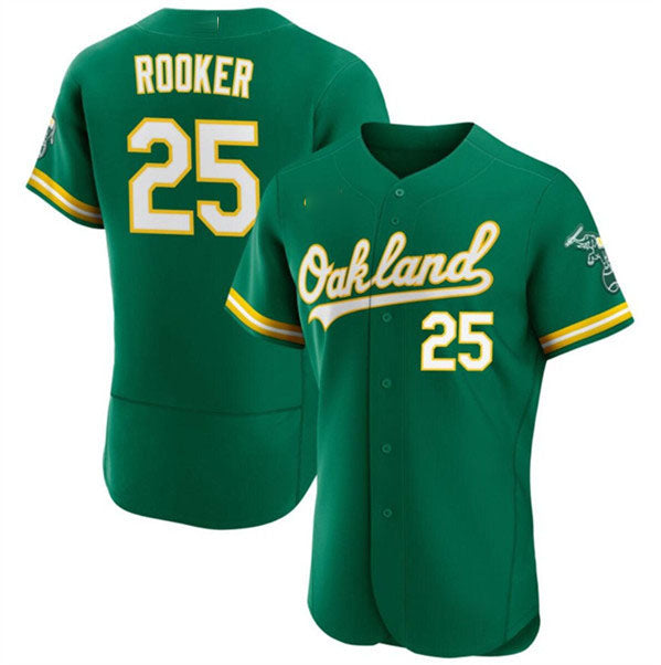 Oakland Athletics #25 Brent Rooker Green Flex Base Stitched Baseball Jersey baseball jersey product view 1