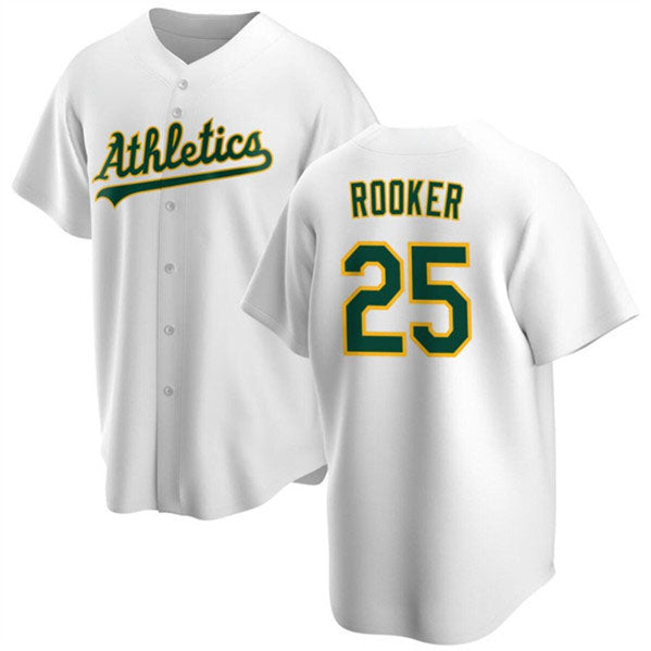 Oakland Athletics #25 Brent Rooker White Cool Base Stitched Baseball Jersey baseball jersey product view 1