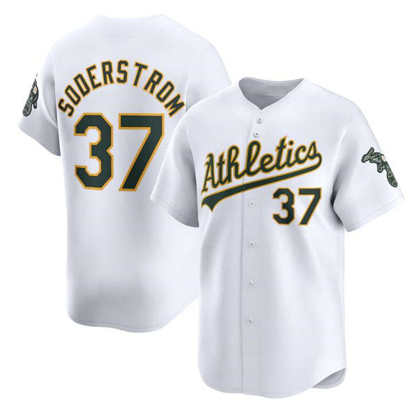 Oakland Athletics #37 Tyler Soderstrom White Home Limited Stitched Baseball Jersey baseball jersey product view 1