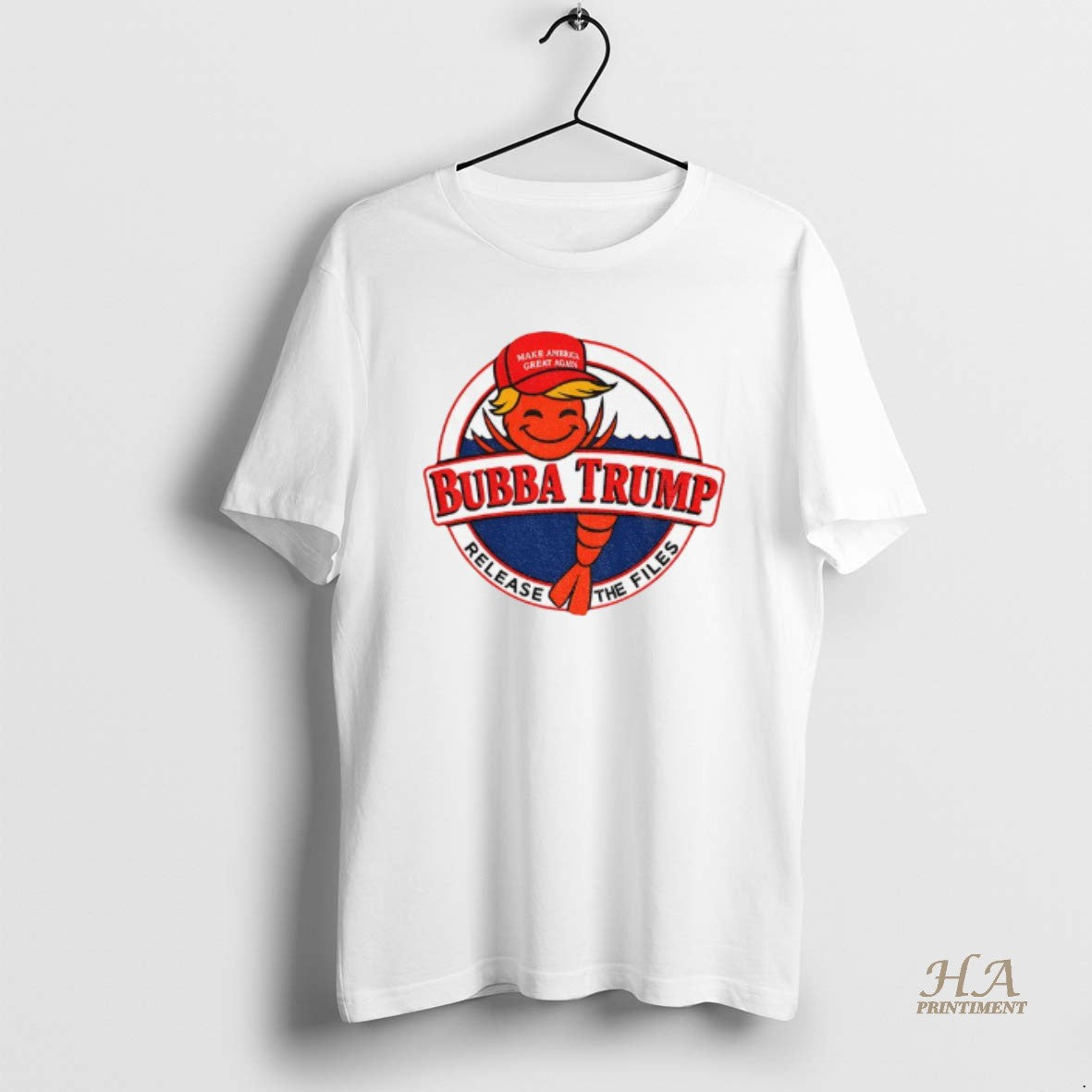 Official Bubba Trump Shrimp Character Maga Red Hat - Adult & Kids T-Shirts, Sweatshirts & Hoodies apparel design preview 1